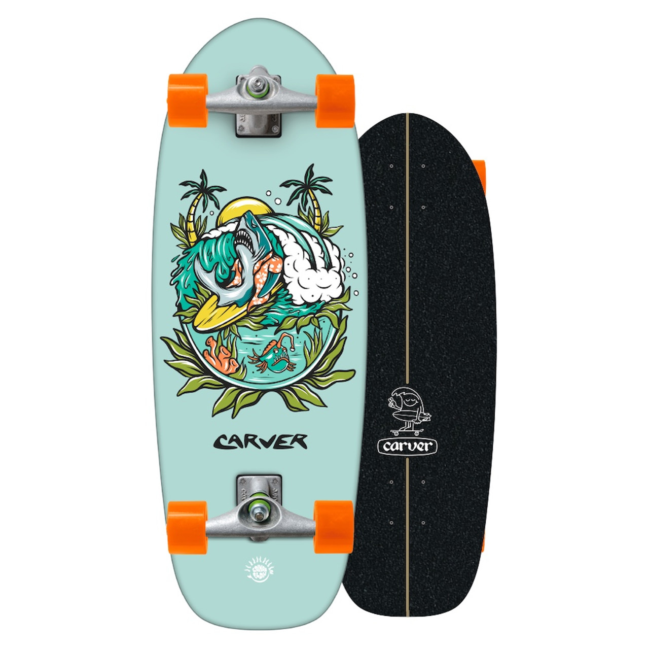 SURF SKATE DECK 35×10 THRUSTER 2 チーバくん Kahuna Creations Shaka Surf 46