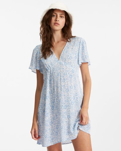 us navy service dress blue Bohemian Billabong floral mini Dress