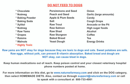 Homemade Diet Card For Dogs (Web download)