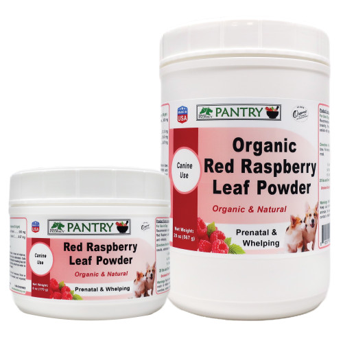 Organic Red Raspberry Leaf Powder - traditional herbal remedy for the symptomatic relief of problems associated with whelping and an aid in the prevention of  false pregnancy