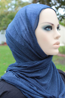 Kashmiri Hijab - Navy Blue