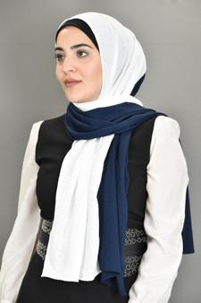 Navy/ White Shash Hijab