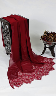 Luxury lace Chiffon - Maroon 