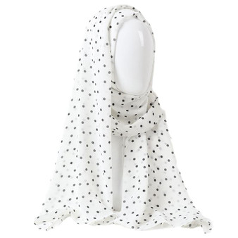  Polka Dot Chiffon - White