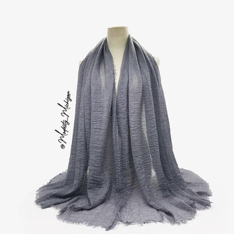 Premium Crinkle Hijab - Graphite