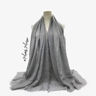 Premium Crinkle Hijab - Grey 