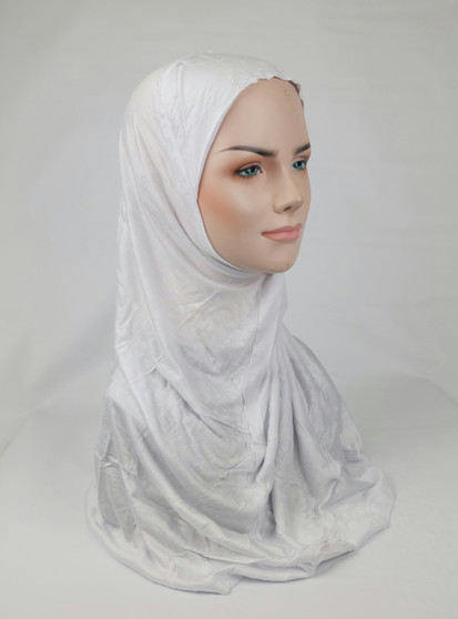 Long Jersey 1PC Amira Hijab - White