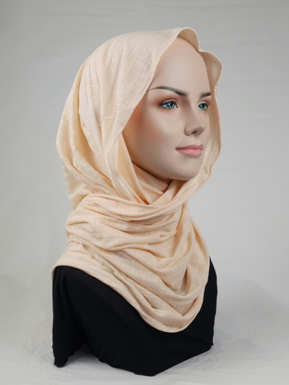 Nude Peach Heathered Jersey Hijab