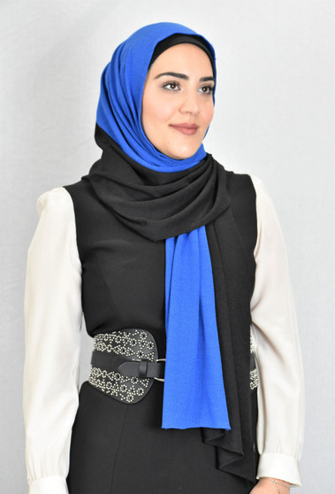 Royal Blue/ Black Shash Hijab