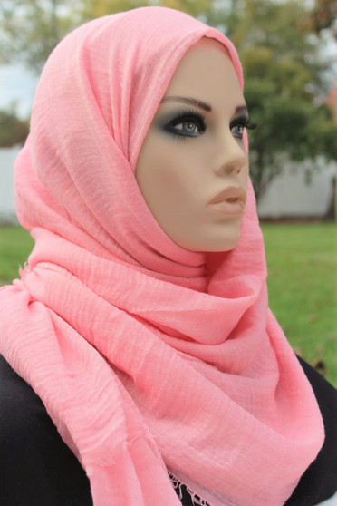 Premium Crinkle Hijab - Light Pink