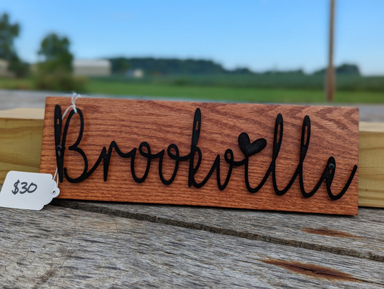 Brookville Wood/Metal Sign