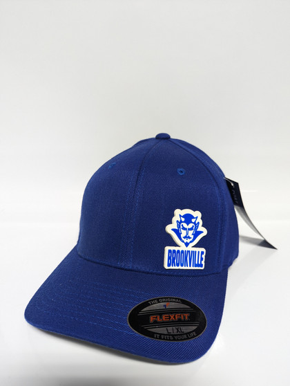 Brookville Blue Devils | FlexFit Fitted Hat | PVC Patch Blue Devil 
