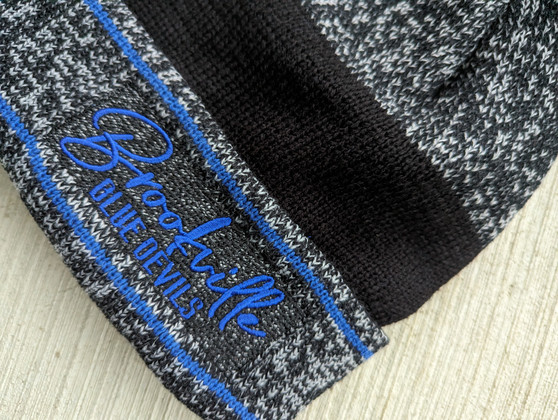 Brookville Blue Devils | Blue Stripe Pom Knit Hat | BBD0036