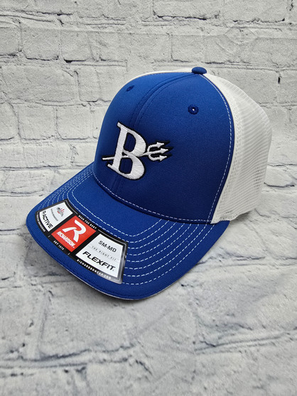 Brookville Blue Devils | Fitted Hat | Richardson 172 | Royal/White | Brookville B | Full Front | White w/Black Outline