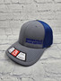 Brookville Blue Devils | Fitted Hat | Richardson 110 | Charcoal/Royal | Brookville Blue Devils Text | Left Panel |  Royal