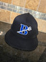 Brookville Blue Devils | Fitted Hat | Pacific ES474 | Black | Brookville Blue Devils Puff | Full Front |  Royal/White
