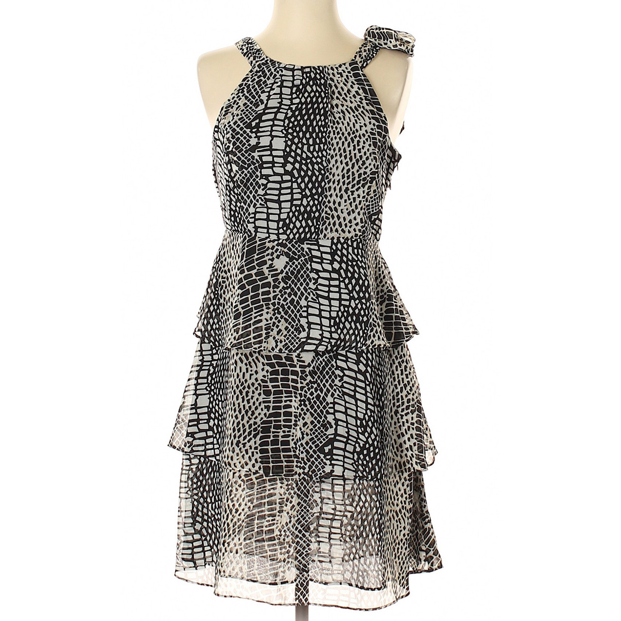 BCBGMAXAZRIA Designer Ruffled Dress Onestop Thriftshop Discount