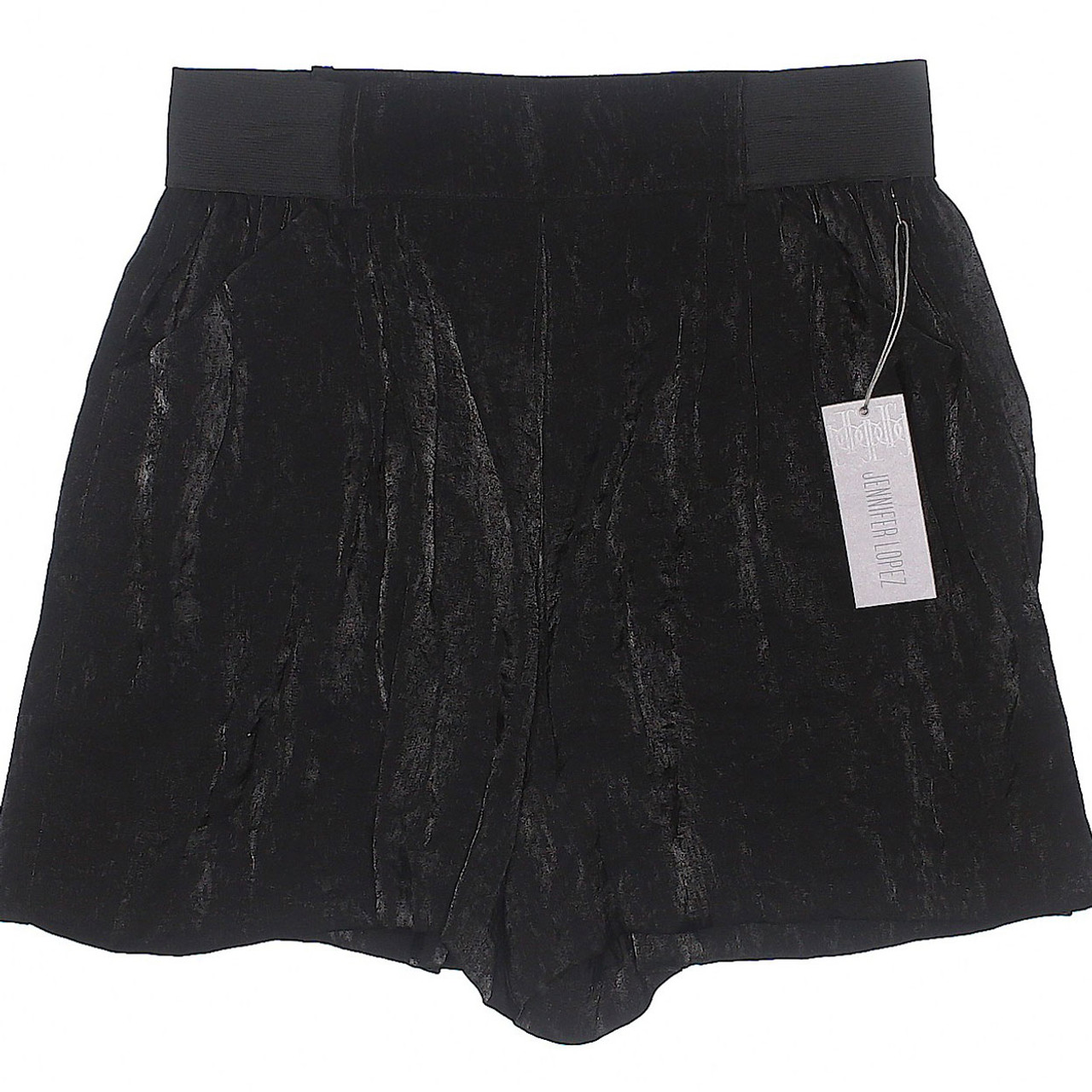 Jennifer Lopez Black Tie High Rise Shorts Size M (NEW)