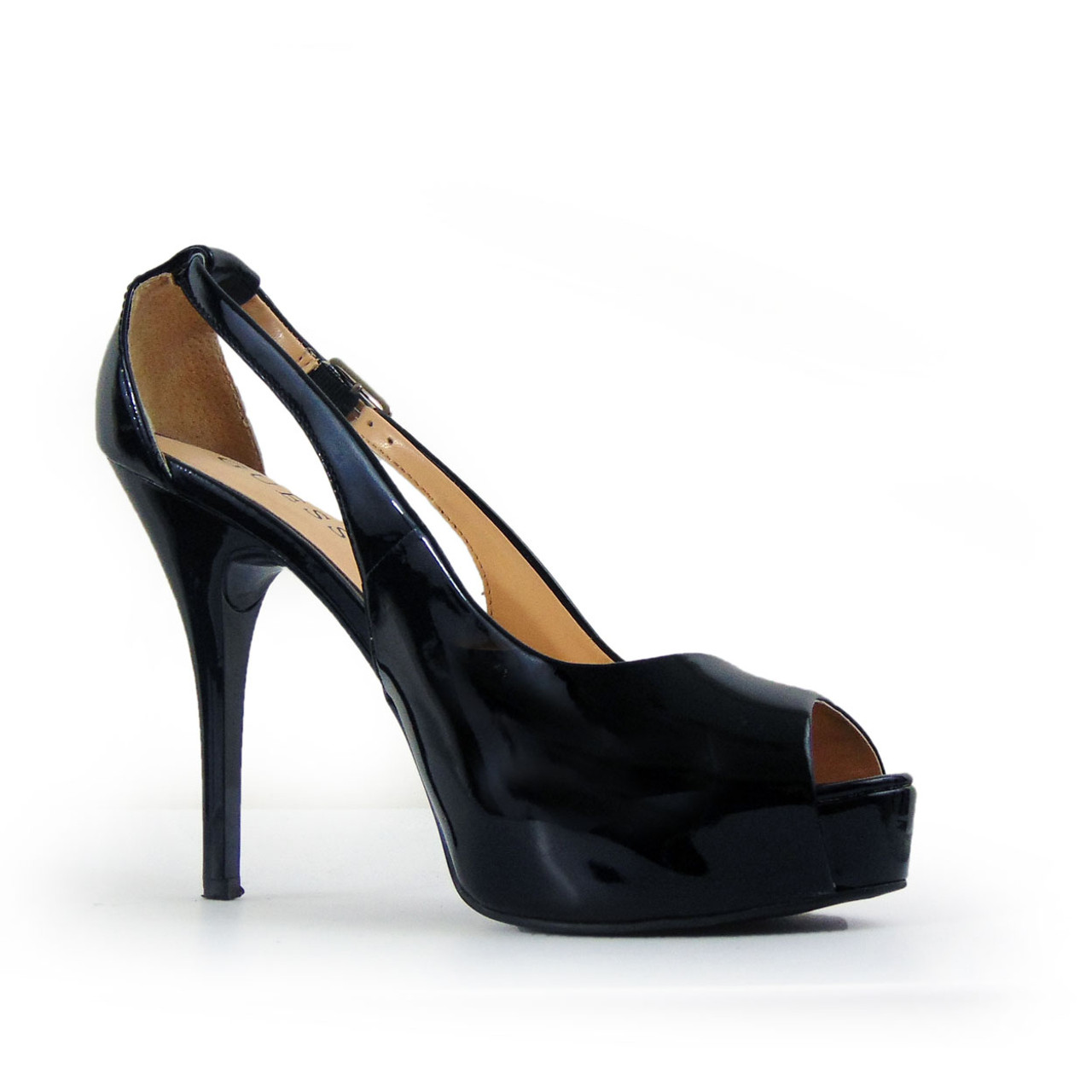 black patent stiletto heels