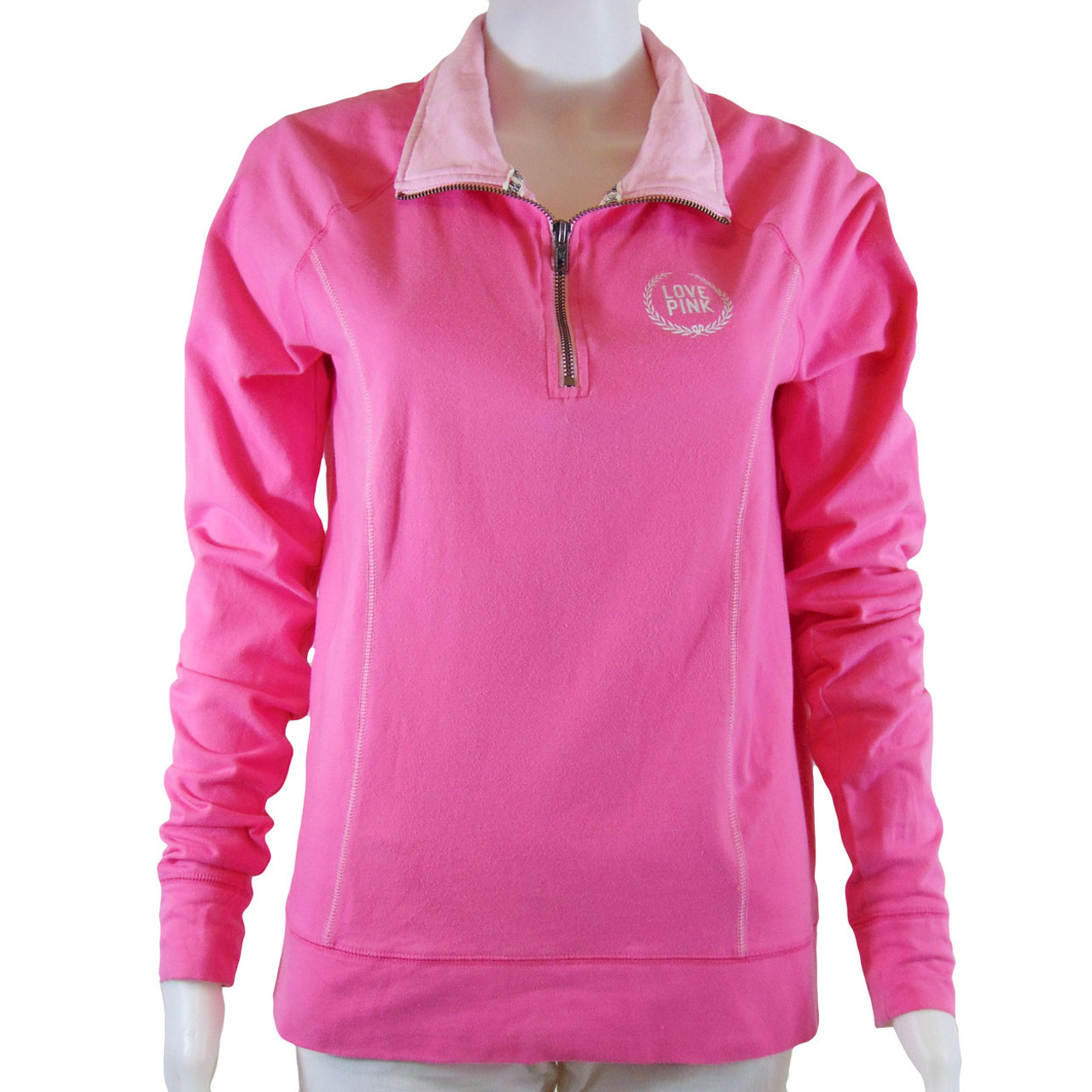 PINK Victoria's Secret, Sweaters, Vs Victorias Secret Pink Everyday  Lounge Crop Crew Sweater Jacket Top Fuchsia Xl