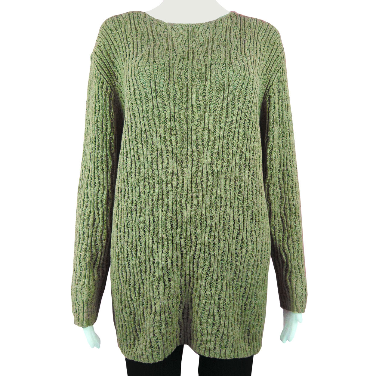Olive Green Knit Pullover Sweater 