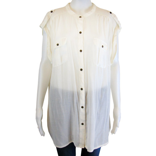 a.n.a. Woman A New Approach White Button Up Blouse a.n.a. Woman A New Approach White Button Up Blouse
