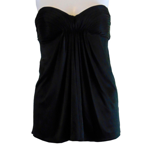 BCBG Maxazria Figure Defining Fit Silky Strapless Bustier Top In Black BCBG Maxazria Figure Defining Fit Silky Strapless Bustier Top In Black