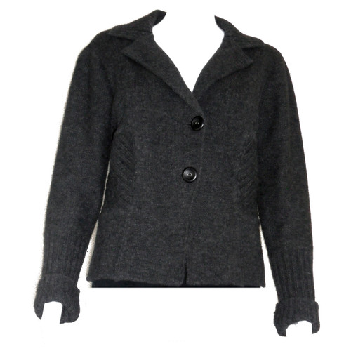 Sarah Spencerr 100% Wool Gray Cardigan Size L