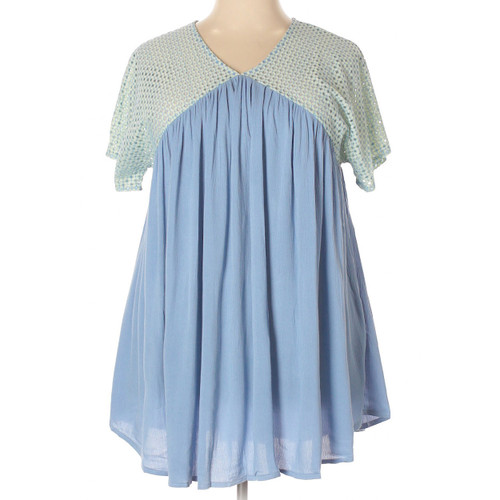 VELZERA Baby Blue Color Block Tunic Plus Size 3X VELZERA Baby Blue Color Block Tunic Plus Size 3X