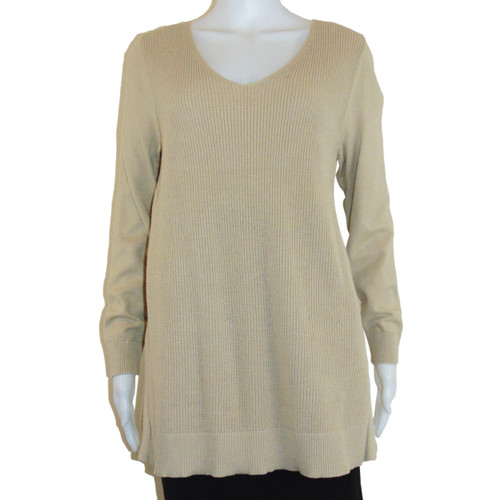 Reitmans Beige/Tan V-Neck Pullover Sweater Reitmans Beige/Tan V-Neck Pullover Sweater