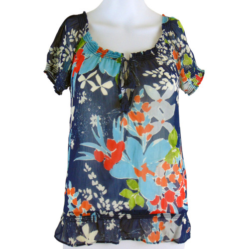Hollister Sheer Floral Blouse Size S Hollister Sheer Floral Blouse Size S
