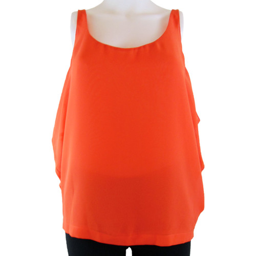 Guess by Marciano Orange Sheer Sleeveless Top