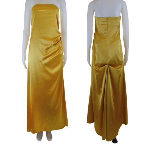 Le Chateau Gold Shiny Strapless Formal Gown Le Chateau Gold Shiny Strapless Formal Gown