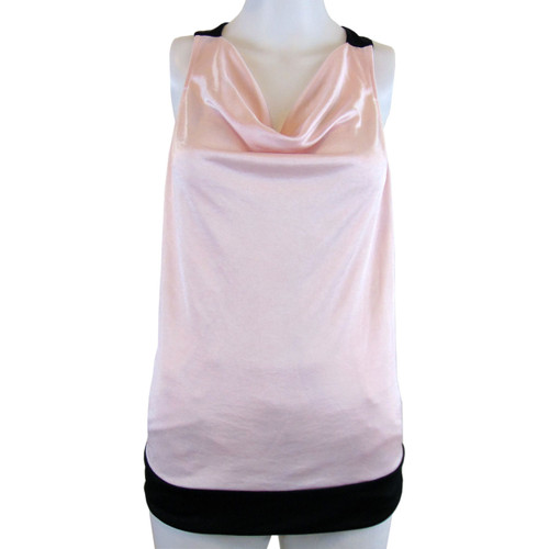 EXPRESS Pink and Black Draped Neckline Racerback Tank EXPRESS Pink and Black Draped Neckline Racerback Tank