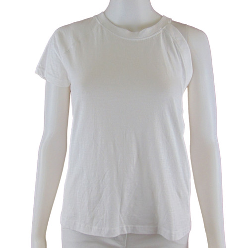 Designer Lab White One Shoulder T-Shirt  Designer Lab White One Shoulder T-Shirt