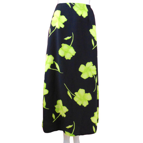 Variations Black and Green Midi Skirt