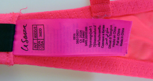 La Senza Pink Lace Winged Underwire Bra - Size 38B