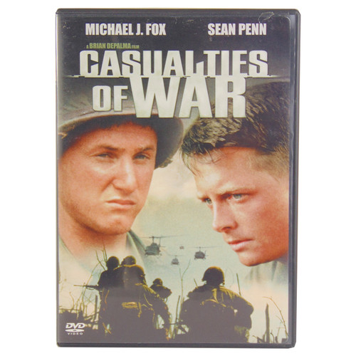 CASUALTIES of WAE DVD
Staring: Michael J Fox, Sean Penn
Genre: War/Crime Film
Synopsis: Pvt. Max Eriksson (Michael J. Fox) is stationed in Vietnam under Sgt. Tony Meserve (Sean Penn). Though Meserve saves Eriksson's life during battle, the two men clash when the callous senior officer orders the abduction of Than Thi Oanh (Thuy Thu Le), a young Vietnamese woman, to be used as a sex slave. When Eriksson refuses to take part in the abuse of Oanh, tensions between him, Meserve and the rest of the unit heat up and finally explode during a firefight with Viet Cong troops. CASUALTIES of WAE DVD
Staring: Michael J Fox, Sean Penn
Genre: War/Crime Film
Synopsis: Pvt. Max Eriksson (Michael J. Fox) is stationed in Vietnam under Sgt. Tony Meserve (Sean Penn). Though Meserve saves Eriksson's life during battle, the two men clash when the callous senior officer orders the abduction of Than Thi Oanh (Thuy Thu Le), a young Vietnamese woman, to be used as a sex slave. When Eriksson refuses to take part in the abuse of Oanh, tensions between him, Meserve and the rest of the unit heat up and finally explode during a firefight with Viet Cong troops.