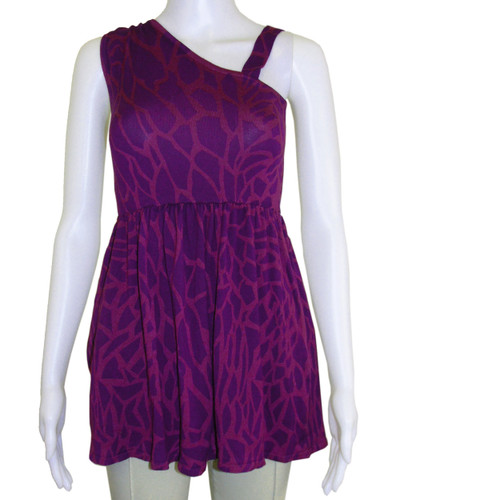 Twelve by Twelve Two Toned Purple Animal Print Top Size S Twelve by Twelve Two Toned Purple Animal Print Top Size S