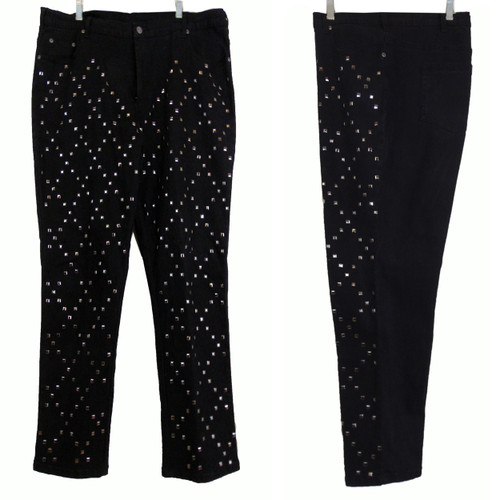 DG2 Diane Gilman Black Jeans with Front Studs DG2 Diane Gilman Black Jeans with Front Studs