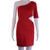 Urban Behavior Red One Shoulder Peek a Boo Waist Bodycon Dress