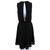 Divided Black Hi - Low Dress with Collar and Open Back