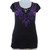 NNG Casual Sportswear Black and Purple Peasant Top