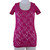Dynamite Fuchsia Short Sleeve Lace Top