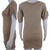 Dynamite Beige Long Knit Pullover with Tab Sleeves