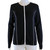 Rino Rossi Sporty Black Knit Zippered Cardigan Rino Rossi Sporty Black Knit Zippered Cardigan