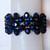 Navy Blue 3 Tiered Crystal Expandable Bracelet