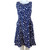 Party Navy Blue with Gray Polka Dots Dress
