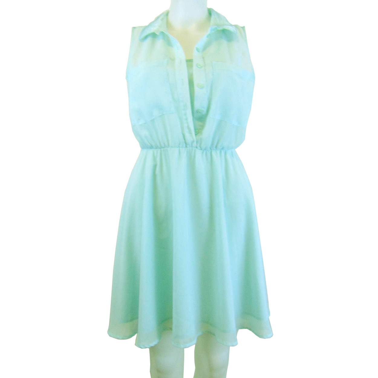 Mint Green Chiffon Sleeveless Dress| Buy H&M Divided Dresses at Thrift  Store Prices