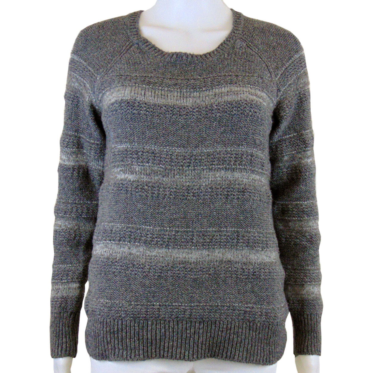 Reitmans Gray Stripped Pullover Sweater 